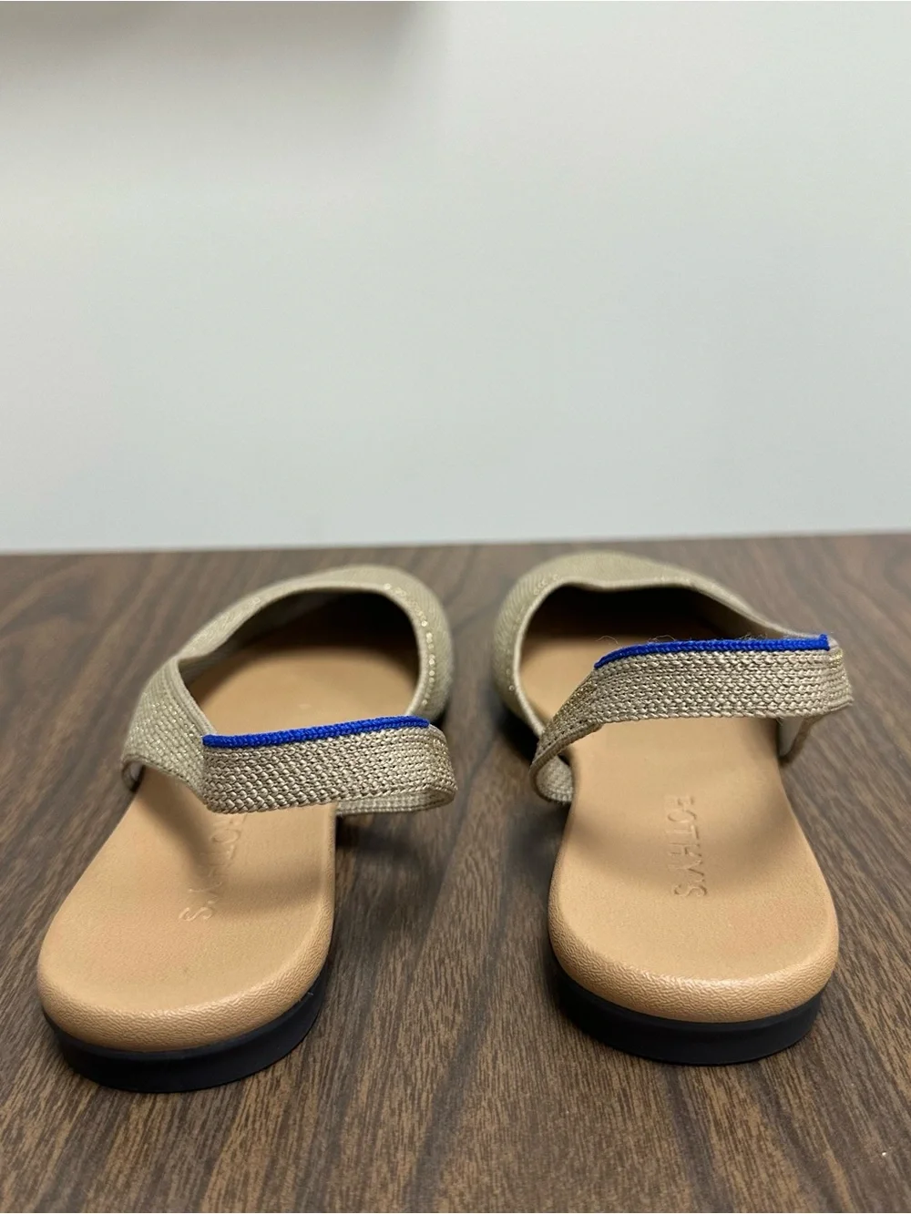 ROTHY'S The Almond Slingback Metallic Prosecco Beige Flats Women's Size 6.5 - Picture 6 of 15
